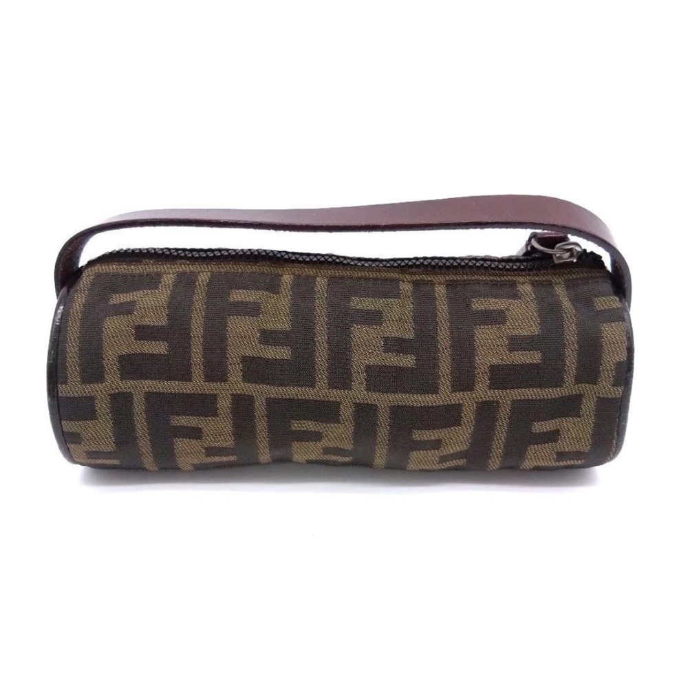 Fendi Brown and Black Monogram Cylinder Bag